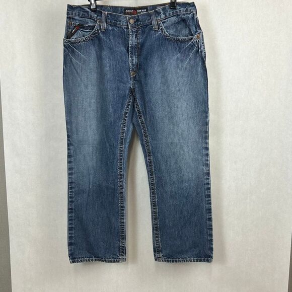 Ariat Work FR Denim Jeans Mens Size 38x30 M4 Low Rise Bootcut - Picture 1 of 8
